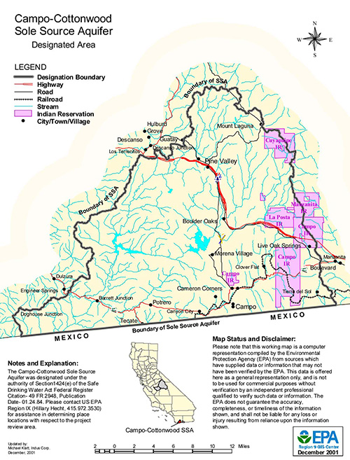 Campo-Cottonwood Sole Source Aquifer