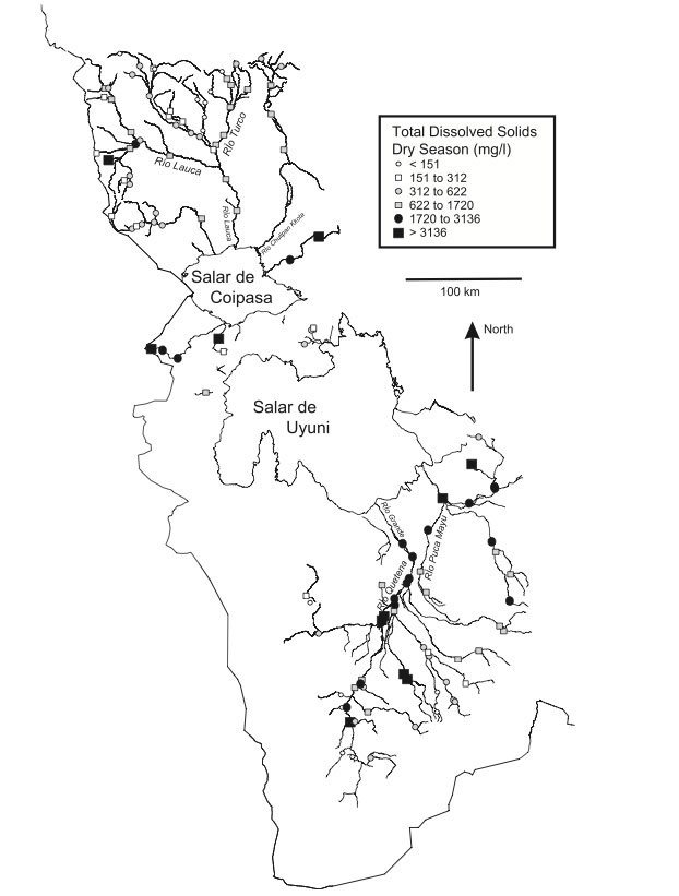 Surface Water System and TDS for Coipasa and Uyuni