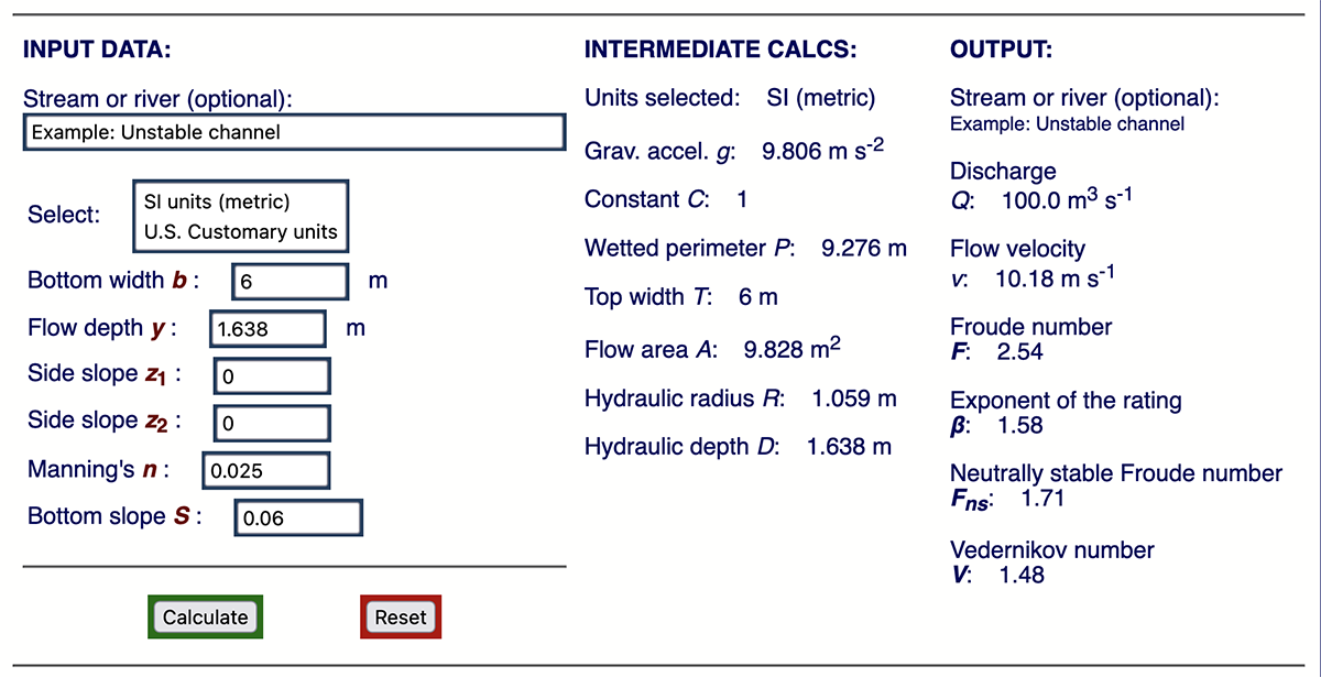 output from calculator