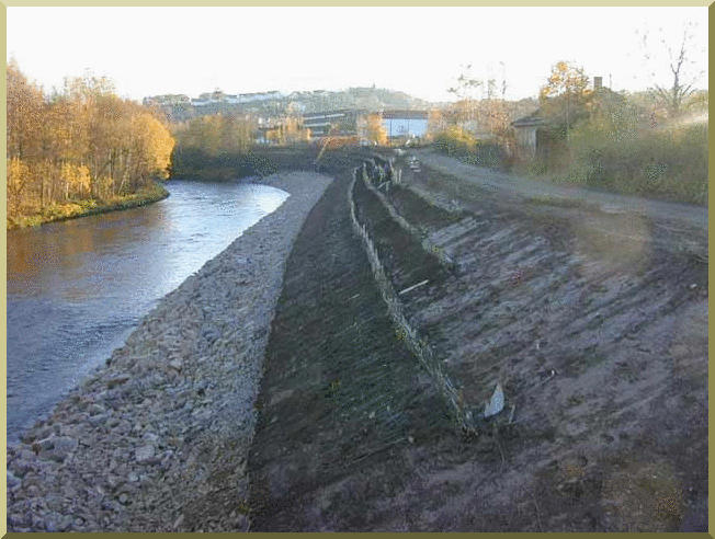 View of completed brush mattress