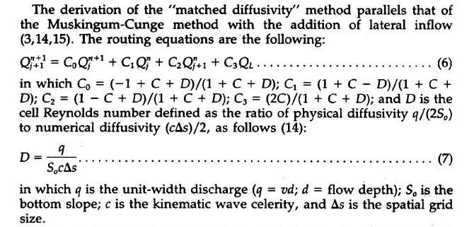 routing coefficient in diffusion-wave<br>overland flow modeling