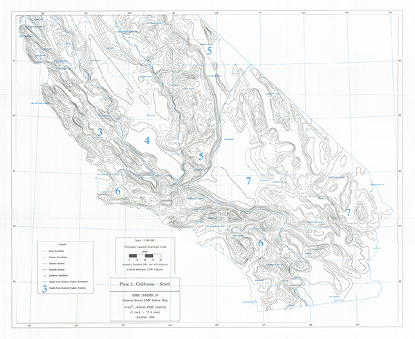 General-storm PMP Index map for California - South