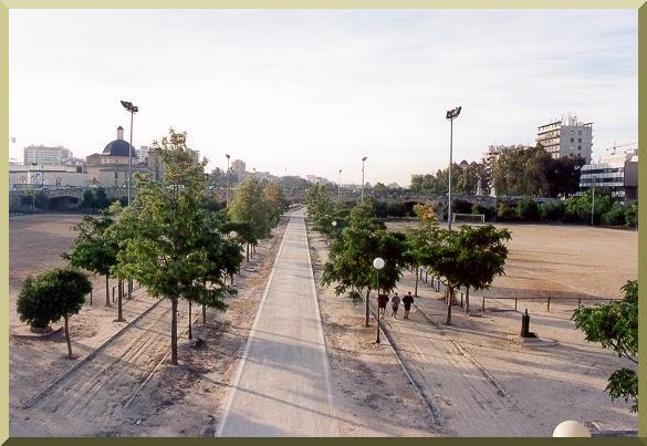 The Turia river, in Valencia, Spain, designed for recreation.