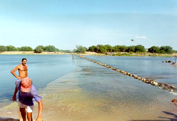  Large concrete ford on the Jaguaribe river at Jaguaribira, Ceara, Brazil