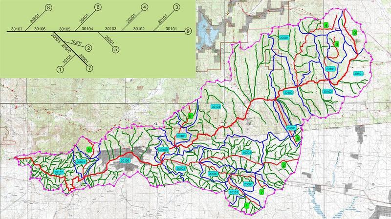 Basin topology and subbasin delineation for the Campo-Tecate watershed