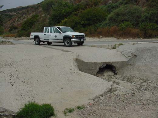 Downstream view of culvert at Smuggler's Gulch and Monument Road