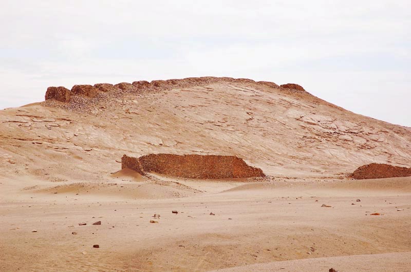 Panoramic view of the thirteen towers of Chankillo.